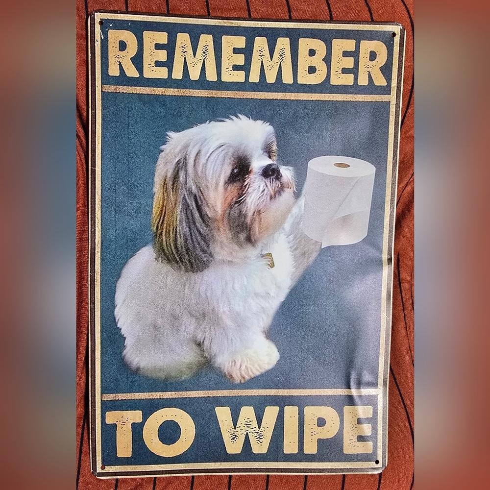 Blue and White Shih Tzu Art Decal Wall Decor